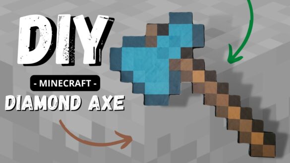 DIY Minecraft Diamond Axe Cardboard